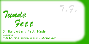 tunde fett business card